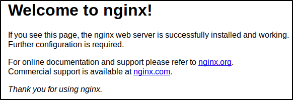Nginx default page
